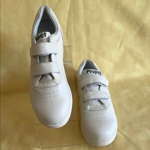 Propet Vista walker strap shoes white